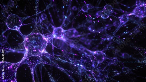 Abstract Neural Network Structure with Glowing Nodes