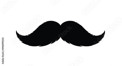 A striking black mustache design against a white background silhouette