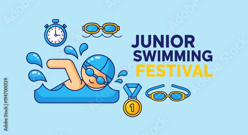 Junior Swimming Festival Graphic Design Celebration