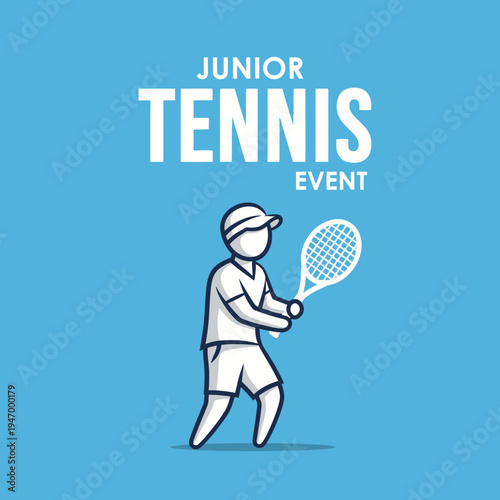 Junior Tennis Event Depiction: A Vibrant Graphic Design for Sporting Competitions