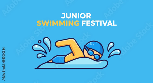 Junior Swimming Festival Event Promotion Graphic Design