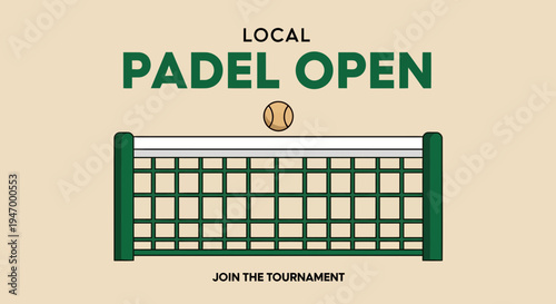 Local Padel Open Tournament Invitation: A Vibrant Design for Sport Enthusiasts