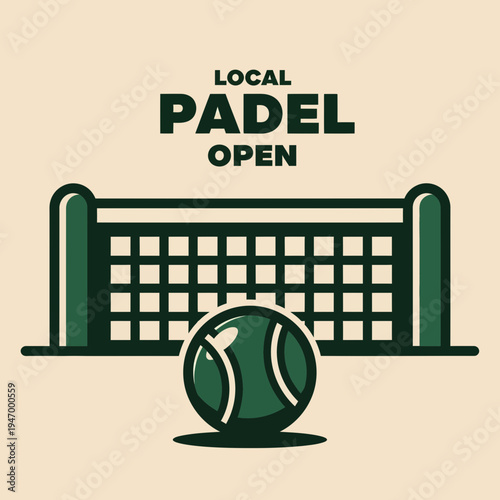 Local Padel Open Tournament Sports Event Illustration