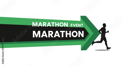 Marathon Event Runner Silhouette Graphic Design