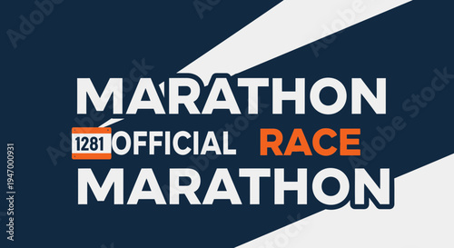 Marathon Official Race Event Announcement Design With Striking Visual Elements and Typography