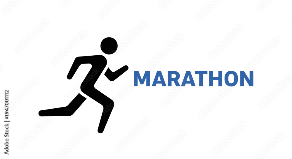 Fototapeta premium Marathon Runner Silhouette: A Dynamic Representation of Athletic Endurance and Competition