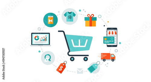 E-commerce Shopping Process Flow: Digital Retail, Online Payments & Delivery Ecosystem