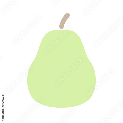 洋梨のシンプルなフラットアイコン やさしい色合いの果物イラスト