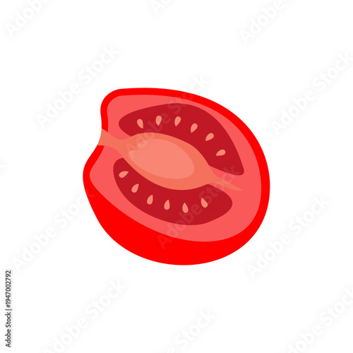 Illustration Of a Sliced Tomato 