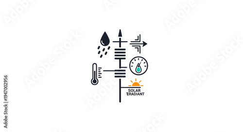 Weather forecast symbols on a chart.