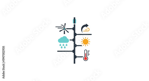 Weather forecast symbols on chart.