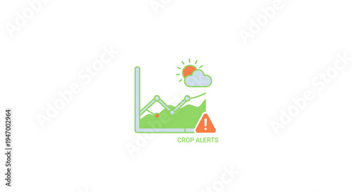 Weather forecast icon with warning sign.