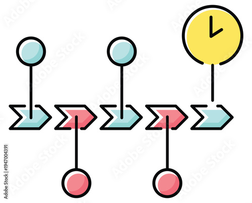Weight scale balance with clock time management flat design vector illustration