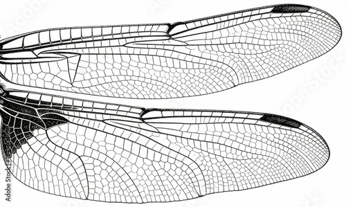 Fototapeta Dragonfly Wings Illustration Showing Venation Structure