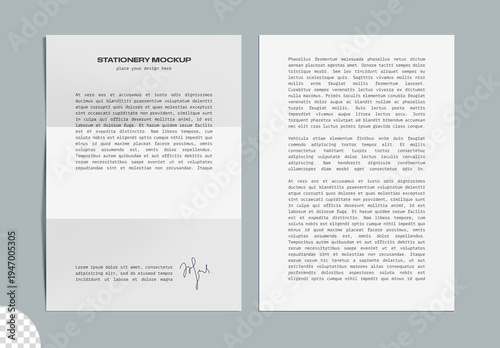 Stationery A4 Paper Sheet Mockup Isolated
