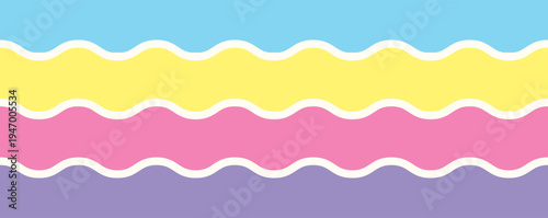 Colorful scallop pattern with vibrant rainbow hues. vector illustrator eps10.