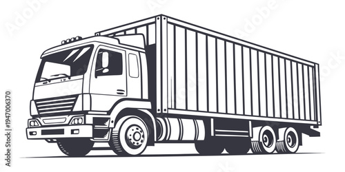 A large semi truck with a long trailer