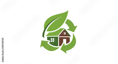 Eco Friendly Home Green Leaf Logo.