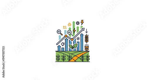 Eco friendly house with green roof.