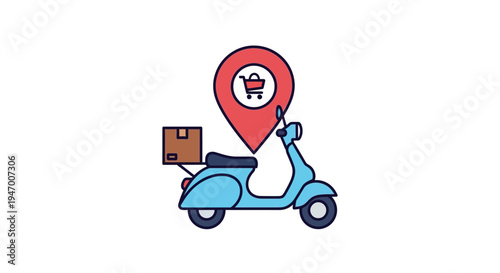 Delivery scooter with a package.