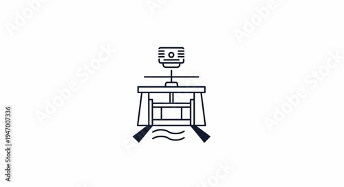 Desk with a computer on top.