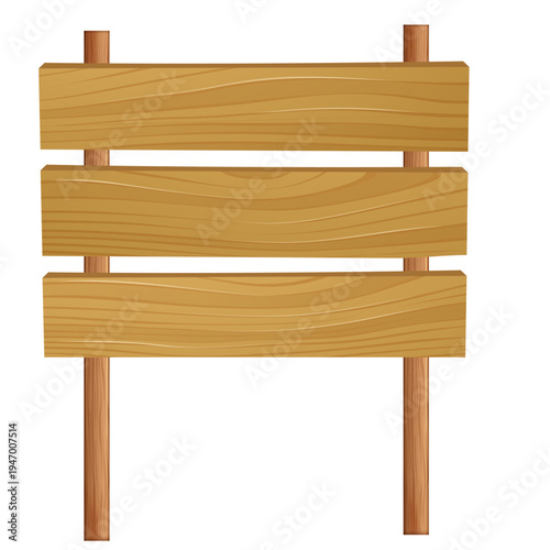 blank wooden sign board vector illustration