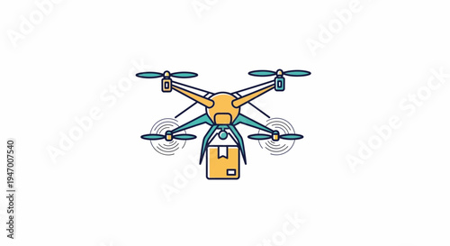 Drone flying in the air.