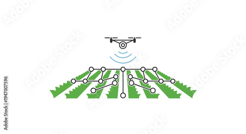 Drone Flying Over Farm Fields Aerial.