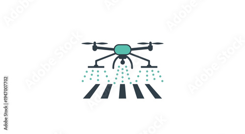 Drone spraying liquid from below.