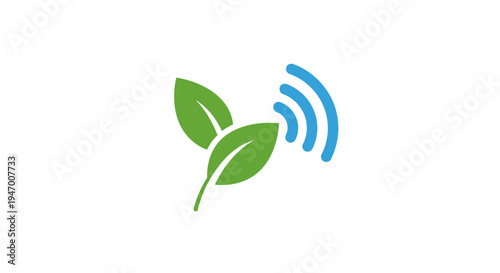 Green leaf eco friendly symbol icon.