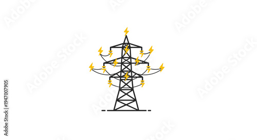 Electrical Power Transmission Tower Structure.