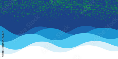 Sea waves layered vector background illustration and sea beach vector illustration eps10.