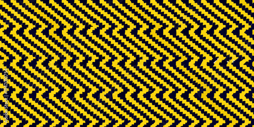 Bold yellow zigzags create a dynamic and repeating pattern on black