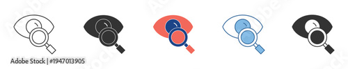 Visual Symbol of an Eye with Magnifying Glass Representing Detailed Search, Data Investigation, and Critical Observation for Digital Monitoring and Analysis