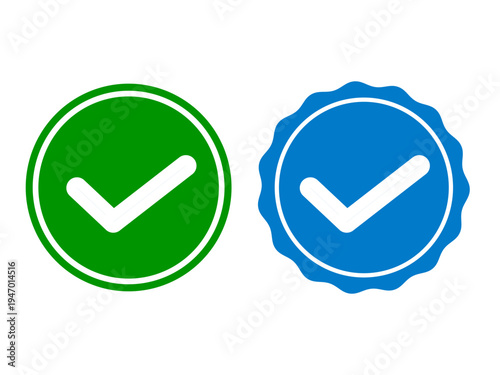 Verification symbol with a check mark.