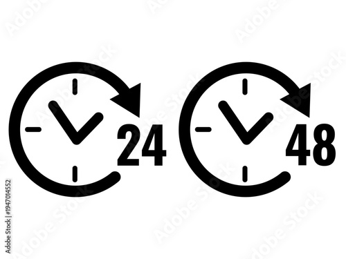 24 and 48 hour service symbol with simple design.