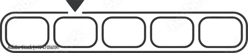 A simple black and white image of a tab indicator