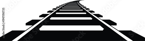 A black and white image of a train track