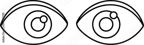 A drawing of two eyes with a spiral in the center