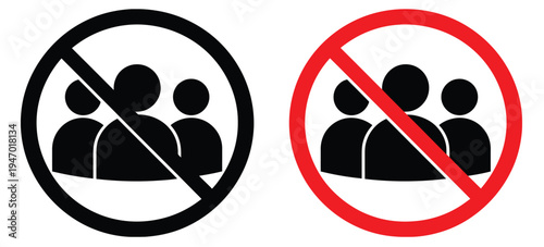 Social Distancing Symbols – Groups of People Prohibited