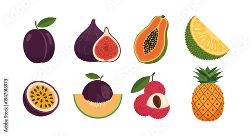 Assortment of fresh tropical fruits