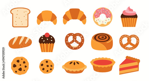 Bakery items bread pastries and sweets