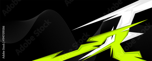 Abstract background for racing Sport Car Wrap design and vehicle livery in green color combinations EPS 10