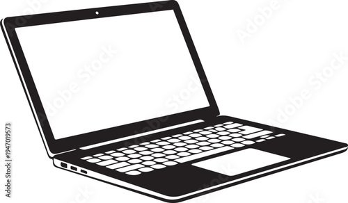 Laptop computer with keyboard and screen.