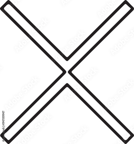 Minimal black close x button