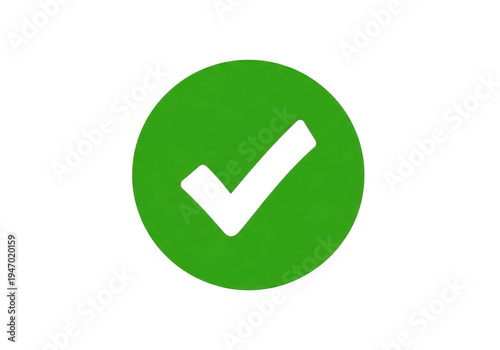 A vibrant green checkmark symbol indicating approval or success, isolated on transparent background