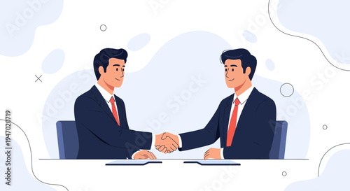 Businessmen shaking hands, agreement, partnership, successful deal, office meeting, teamwork