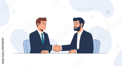 Businessmen shaking hands over a deal, partnership, agreement, success, office meeting