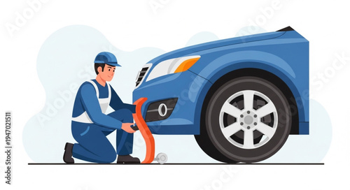 Mechanic Changing Car Tire.