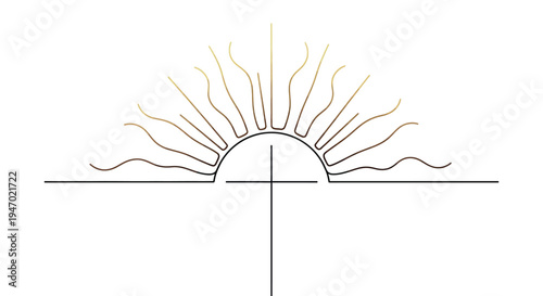 Sunrise and Cross Symbol, Hope, New Beginning, Dawn, Spiritual Concept